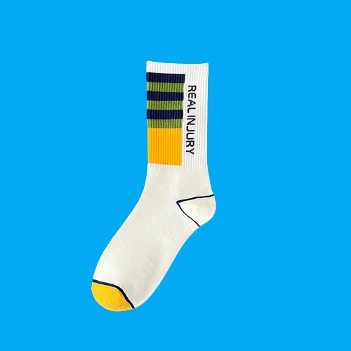 Chaussettes de sport mi-tube en coton pour hommes, chaussettes à tube long pour étudiants, printemps et été, automne et hiver, 5/10 paires