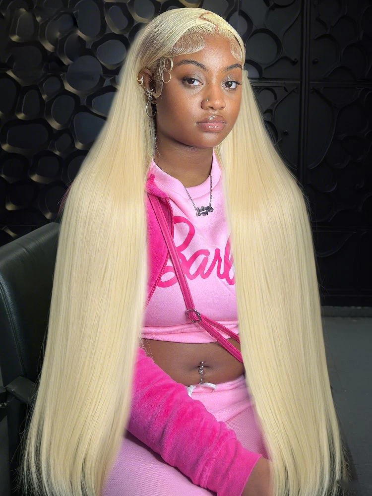 

250% 30 40inch 613 hd lace frontal wig 13x6 Blonde Colored Brazilian Straight Lace Frontal 100% Human Hair Wigs For Women