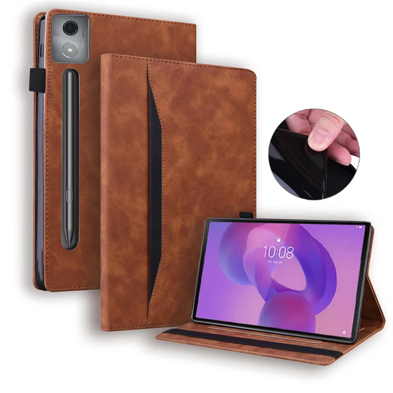 

Чехол для Lenovo Idea Tab Pro 12.7 (2025 TB373FU) из искусственной кожи, деловой фолио-чехол с мягким силиконовым покрытием для Lenovo Idea Tab Pro