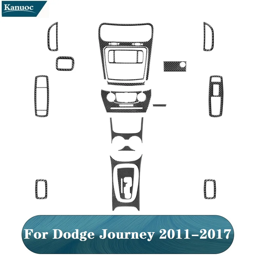 

For Dodge Journey 2011 2012 2013 2014 2015 2016 2017 Car Interior Decorative Accessories Carbon Fiber Black Stickers