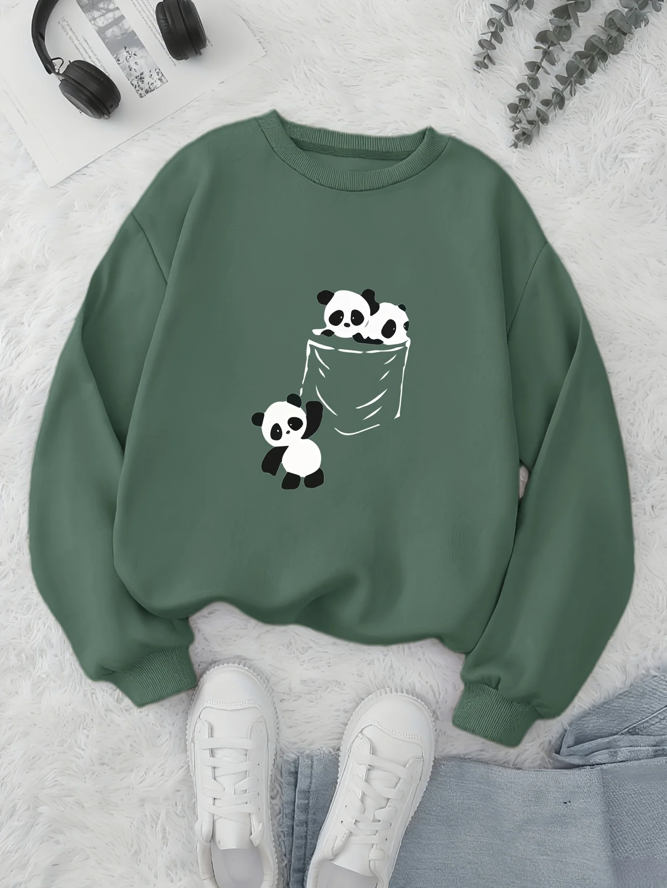 

Женская толстовка без капюшона с геометрическим принтом, свободный пуловер с длинными рукавами и круглым вырезом, всесезонный повседневный топ, который можно стирать в машине