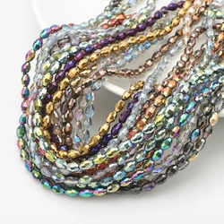 70 Pcs/Lot 6X8MM Plating Crystal Glass Grains Loose Oval Faceted Beads DIY Making Jewelry Earing Necklace Bracelets Accessories