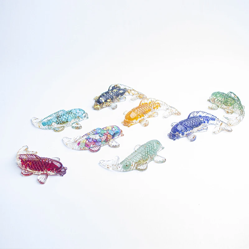 1pc Natural Crystal Crushed Stone Drop Glue Small Fish Home Decoration Small Fish Shaped Handicraft Ornaments