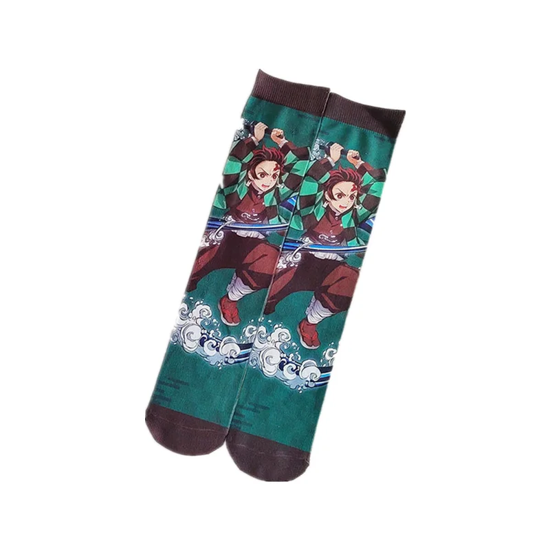 Anime Demon Kamado Tanjirou Nezuko Agatsuma Rengoku Sockings Cosplay Cartoon Adult Breathable Socks Outdoor