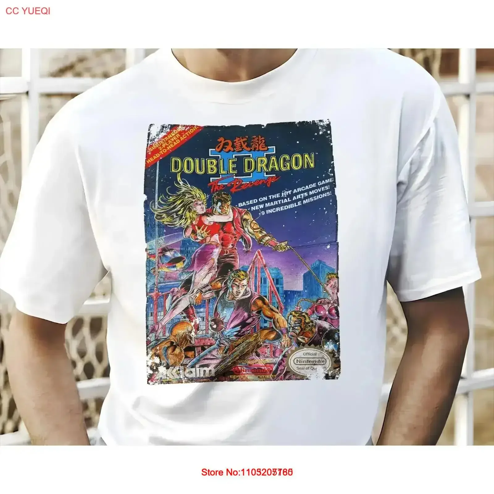 Double Dragon II 8 bit NES Game Art T Shirt Colors Sizes S 5XL vintage Washed graphic Versatile Top For Everyday Wear vintage