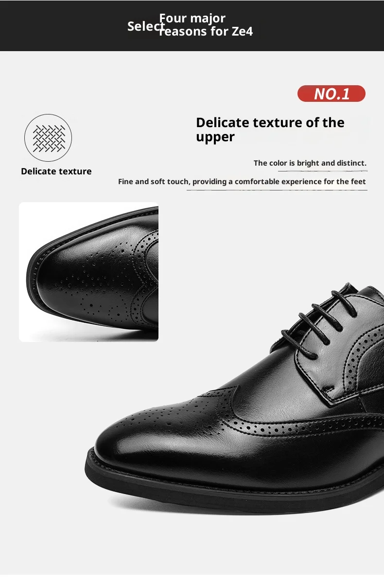 Brogue-Schuhe für Herren, weißes Lackleder, 6 cm, versteckte Höhenerhöhung, Einlegesohlen, formelle Kleidung, lässige Oxfords für Hochzeit, Business – Detail 10