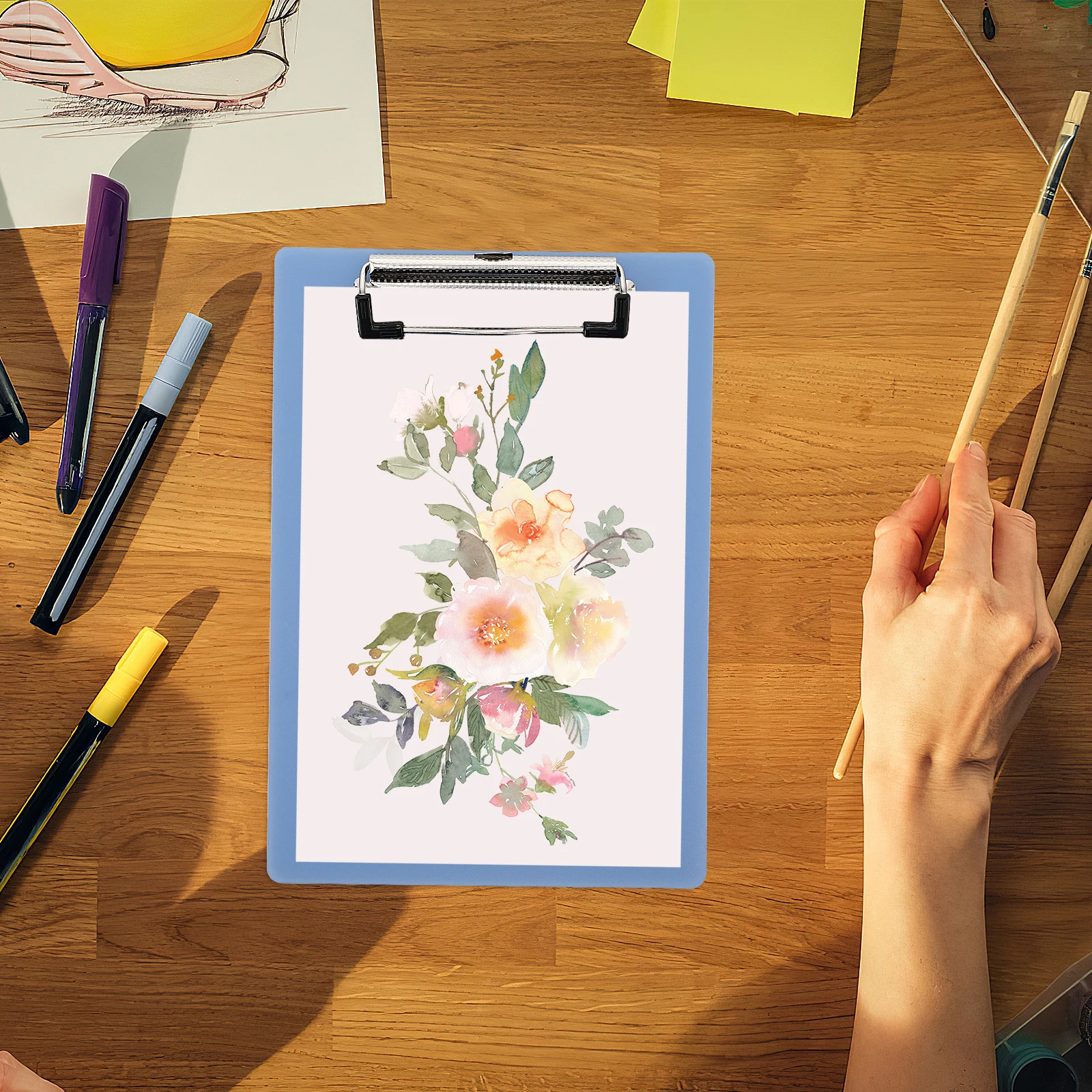 

10Pcs Clipboards Plastic A5 Writing Boards Paper Holder Profile Lightweight Office School Classroom Memo Folder