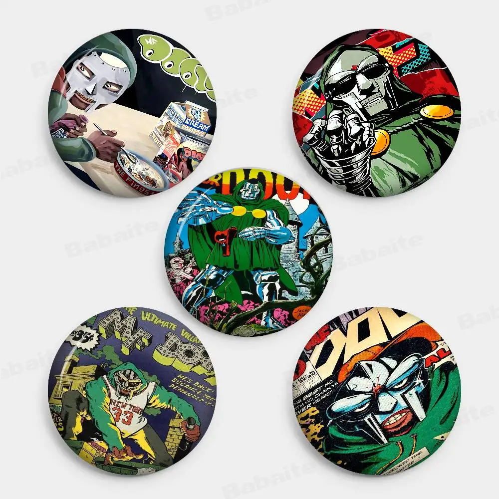 M-MF DOOM Rapper 58mm Cute Anime Figure Icon Badge Handmade Tinplate Brooch for Backpack Clothes Chest Ornament Gifts view 3