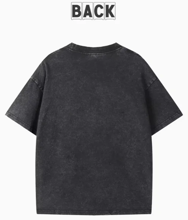 A Double-sided "NEVERMIND Lunar Phase Changes" Retro-style Printed Vintage Washed Distressed Crew Neck T-shirt image 5