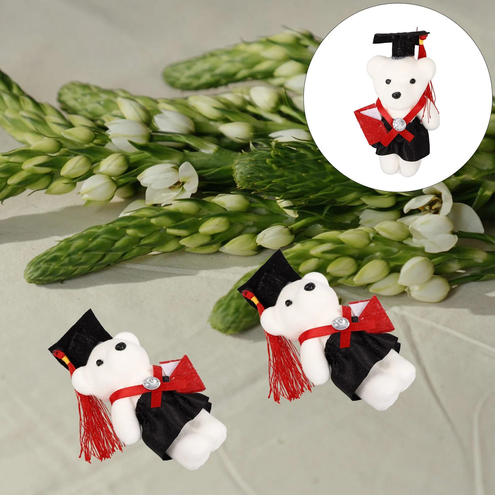 

5 Pcs Doctor Bear Bouquet Materials Ornaments Graduation Party Bears Figure Foam Mini Stuffed