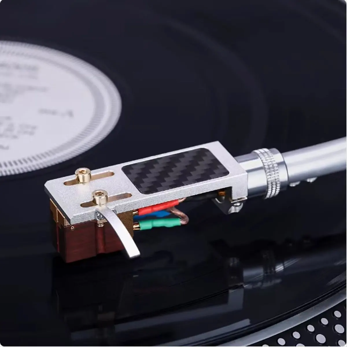 A008 Fever Grade Ajustável Azimuth Headband LP Vinil Aviação Alumínio Headband com 5N Pure Silver Fio Preto