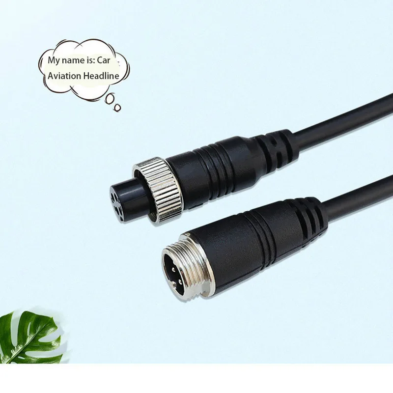 1M 4 Pin Core Male To Female Aviation Extension Video Connector Power Cable For Car Truck Bus Monitor Camera Wire