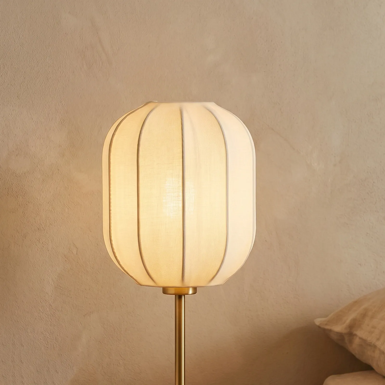 Beige Pumpkin Ribbed Fabric Lamp Shade Paintable Blank Light Cover Replacement for Pendant Table Floor Wall Lamps DIY Home Decor