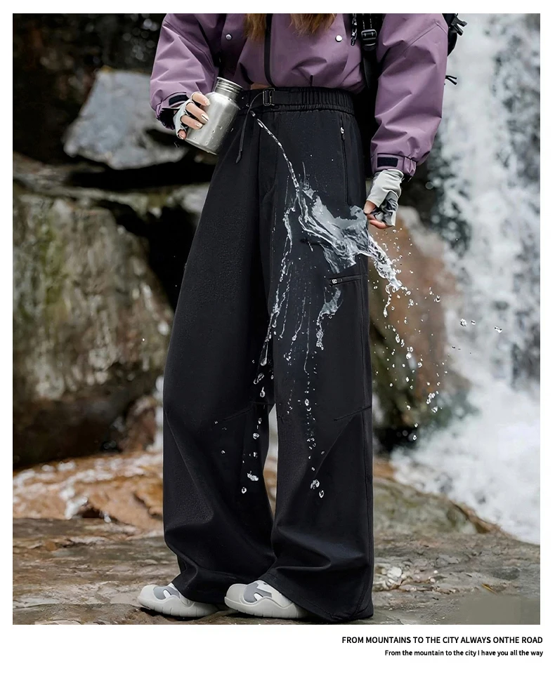 Damen Wasserdichte & Winddichte Outdoor-Hose Kratzfestes Gewebe für Allwetter-Abenteuer – Detail 3