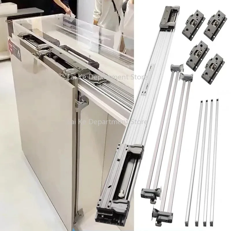 

Custom Size Furniture Hardware Bedroom Aluminium Flush Herraje Placard Door for Wardrobe Coplanar Cushioned Sliding System