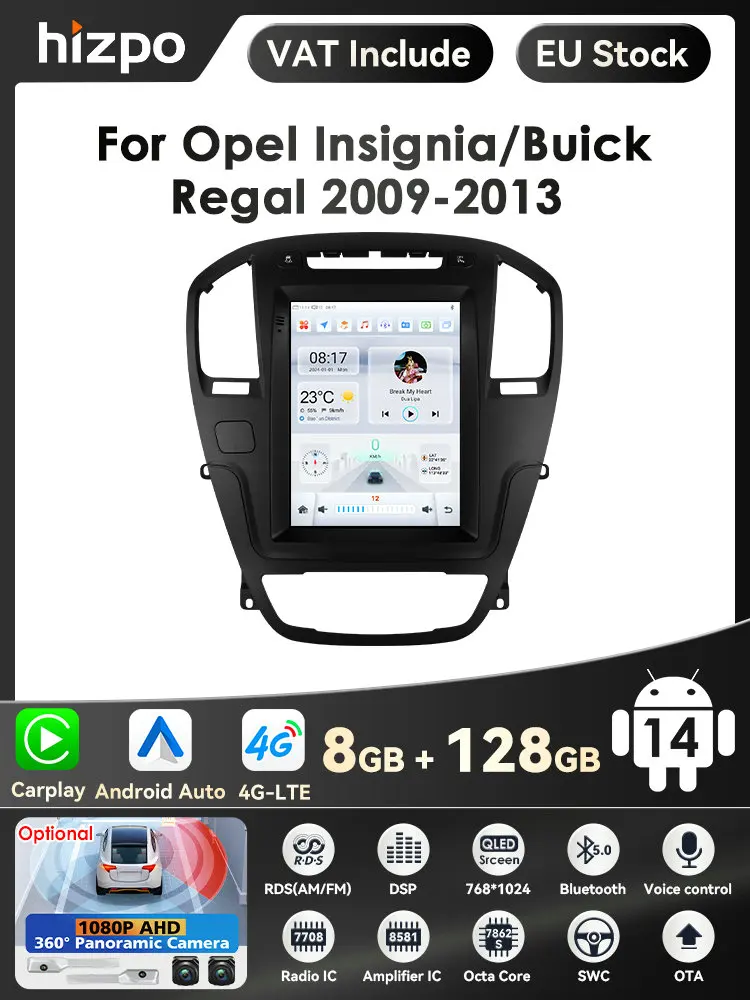 Carplay 4g 2din Autoradio für Opel Insignia Buick Regal 2013-2017 Multimedia Video Player Stereo Head Unit 2008 "Autoradio DSP BT
