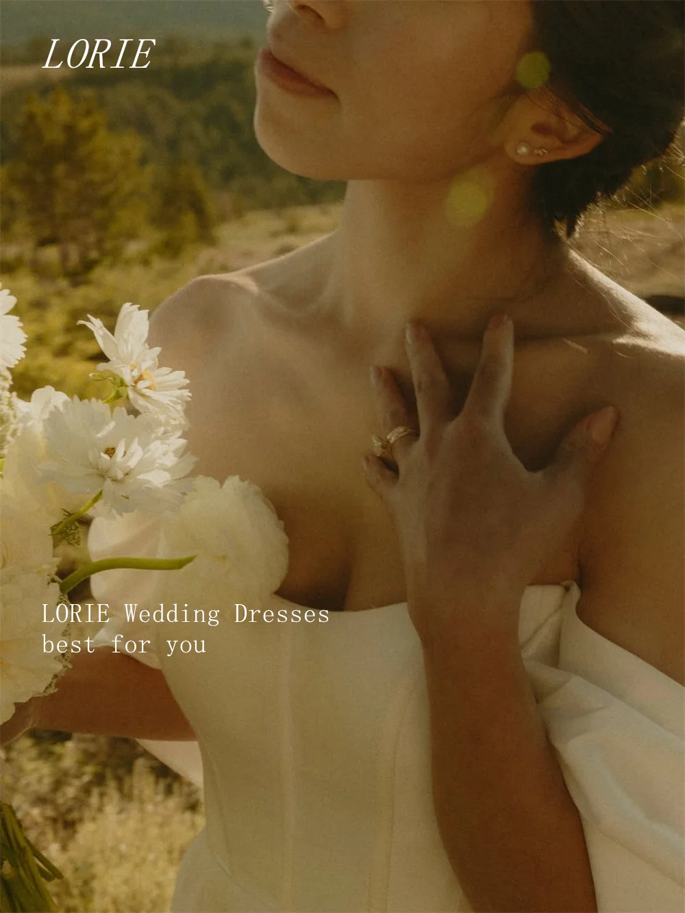 ローリー高級 A ラインのウェディングドレスエレガントなオフショルダーブライダルドレスミニマリスト気質のウェディングドレスカスタマイズされた 2026