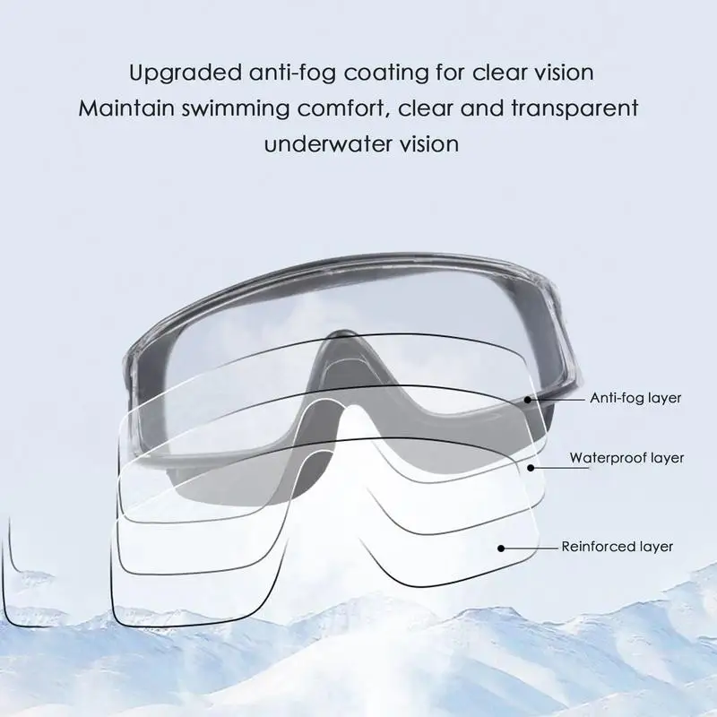 Swim Goggles With Earplugs Anti Fog Diving Goggles With Silicone Earplugs Water Sports Eyewear For Adults And Children view 5