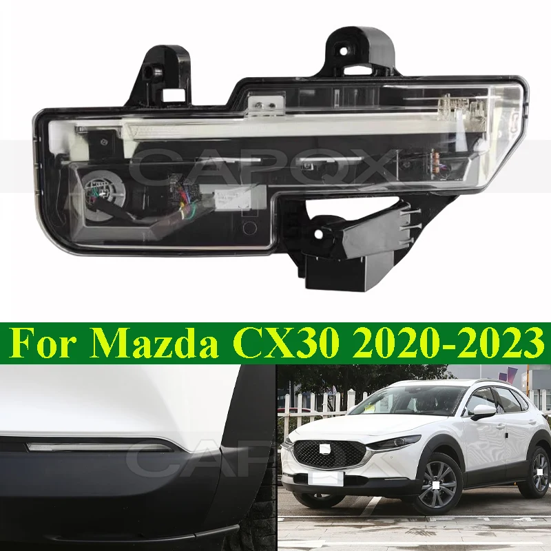 

CAPQX Daytime Running Light DRL Front Fog Light Lamp For Mazda CX30 CX-30 2020-2023 Day Light Front Foglight Foglamp
