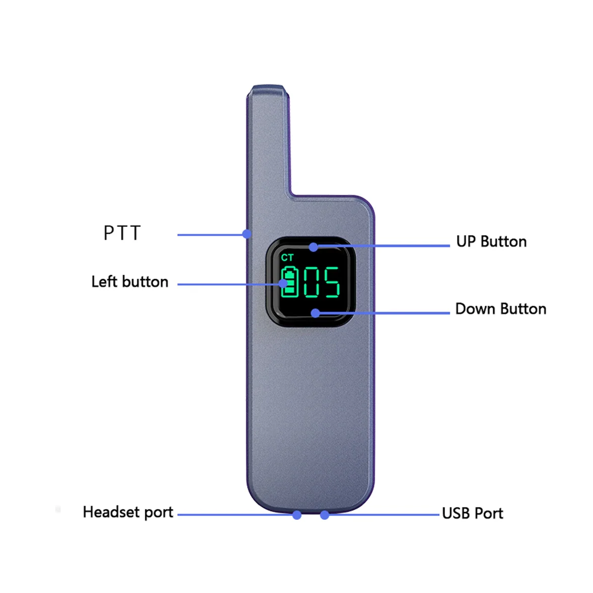 Baofeng-M1 Portable Mini Walkie Talkie, M1 UHF, 400-470MHz, 5000 Call Transceiver, USB Charging for 888S, Two Way Radio, 2Pcs