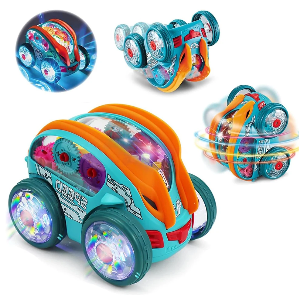Electric Stunt Car with 360 ° Flip Dynamic Gear Car Luminous Music Car Special Music Light Toy Car Musical Car Toys for Kid Gift