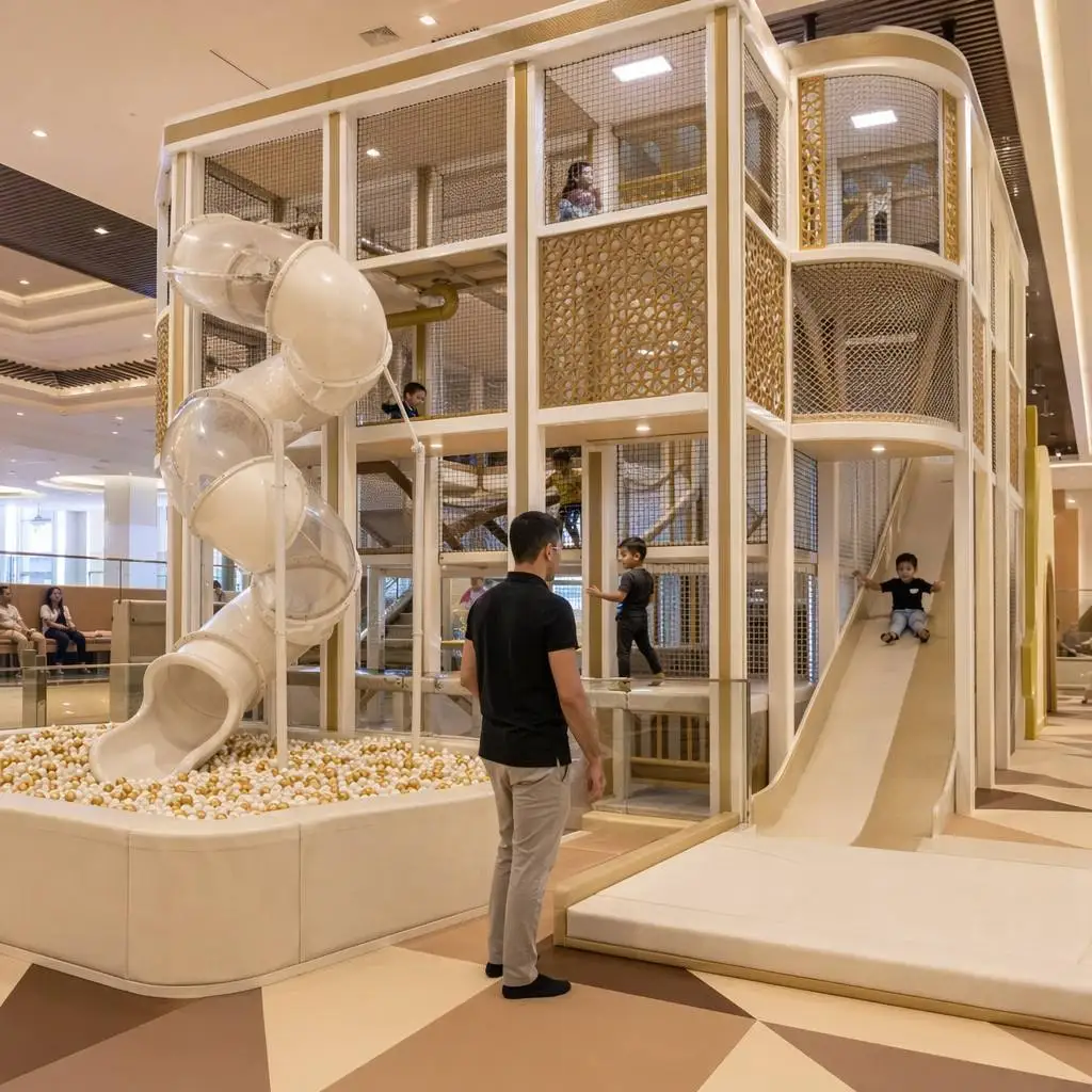 Custom Luxury Indoor Playground for 3000㎡+ Modular Family Entertainment Center | Ninja Trampoline Climbing Slides