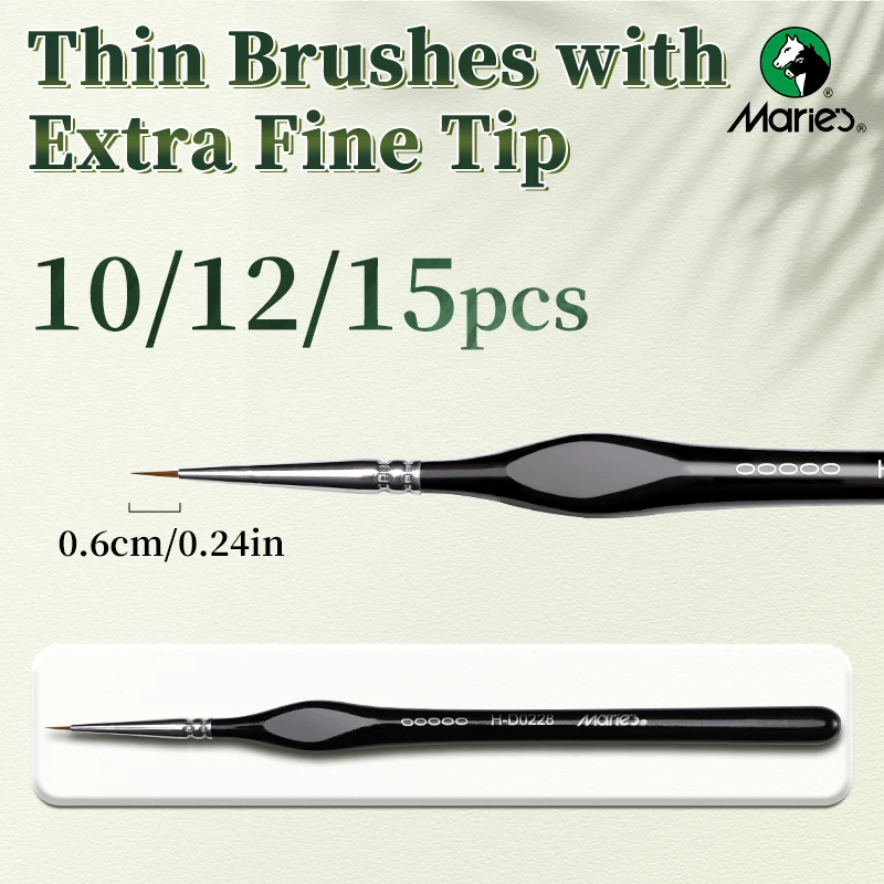 10/12/15pcs 00000 Marie's Miniature Paint Brushes, Detail Paintbrushes Set for Acrylic,Number,Figurine,Craft,Models,Rock,