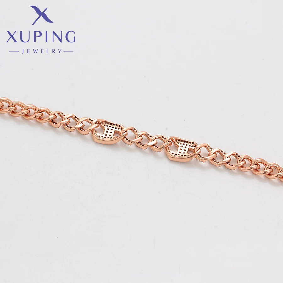 Xuping Jewelry New Arrival Rose Gold Color Trendy Charm Bracelets for Women Love Birthday Gift X000832553