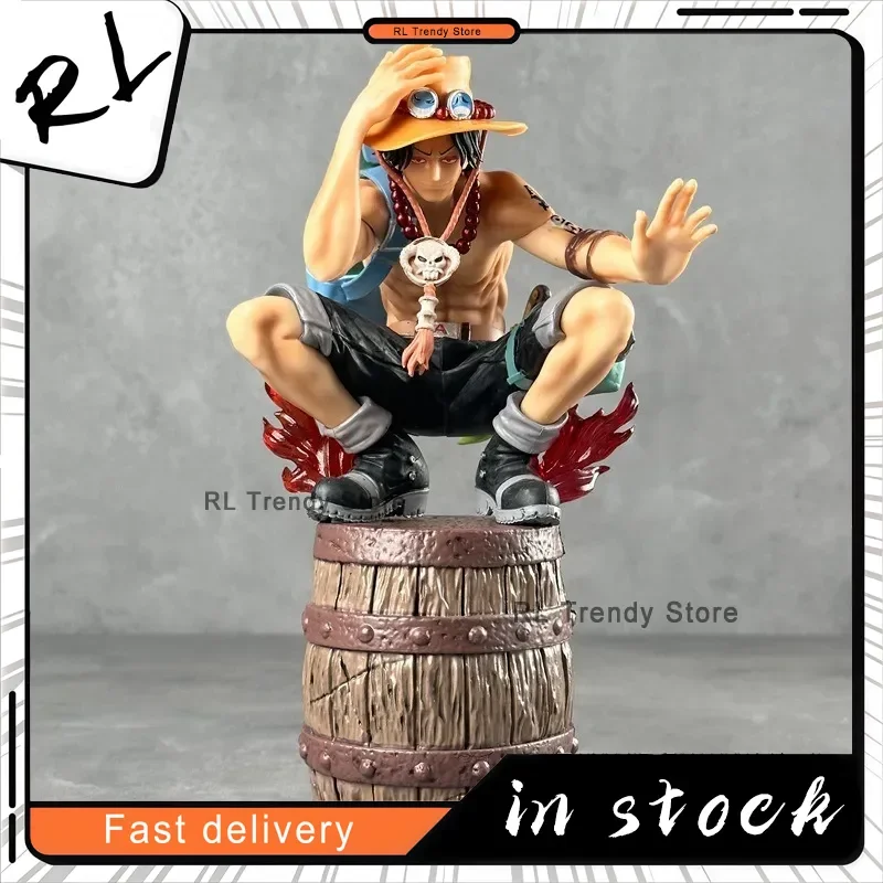 34 センチメートルワンピースポートガス·D·エース炎フィギュア双頭漫画モデル像コレクションデスクトップ装飾品ギフト
