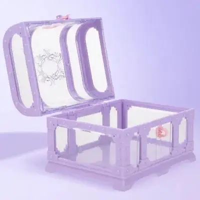 Vintage Treasure Chest with Lock for Children's Jewelry Coins Pirate Map Small Keepsake Box Kids Imagination Game Party