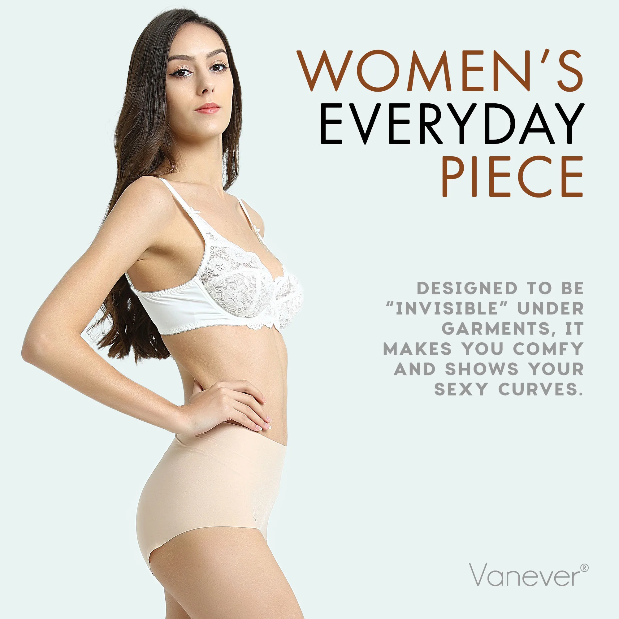 Vanever 2 Pcs High Waist Seamless Women Panties, Ultrathin Invisible No Line Briefs,  Breathable Smooth Soft Lingerie& Underwear