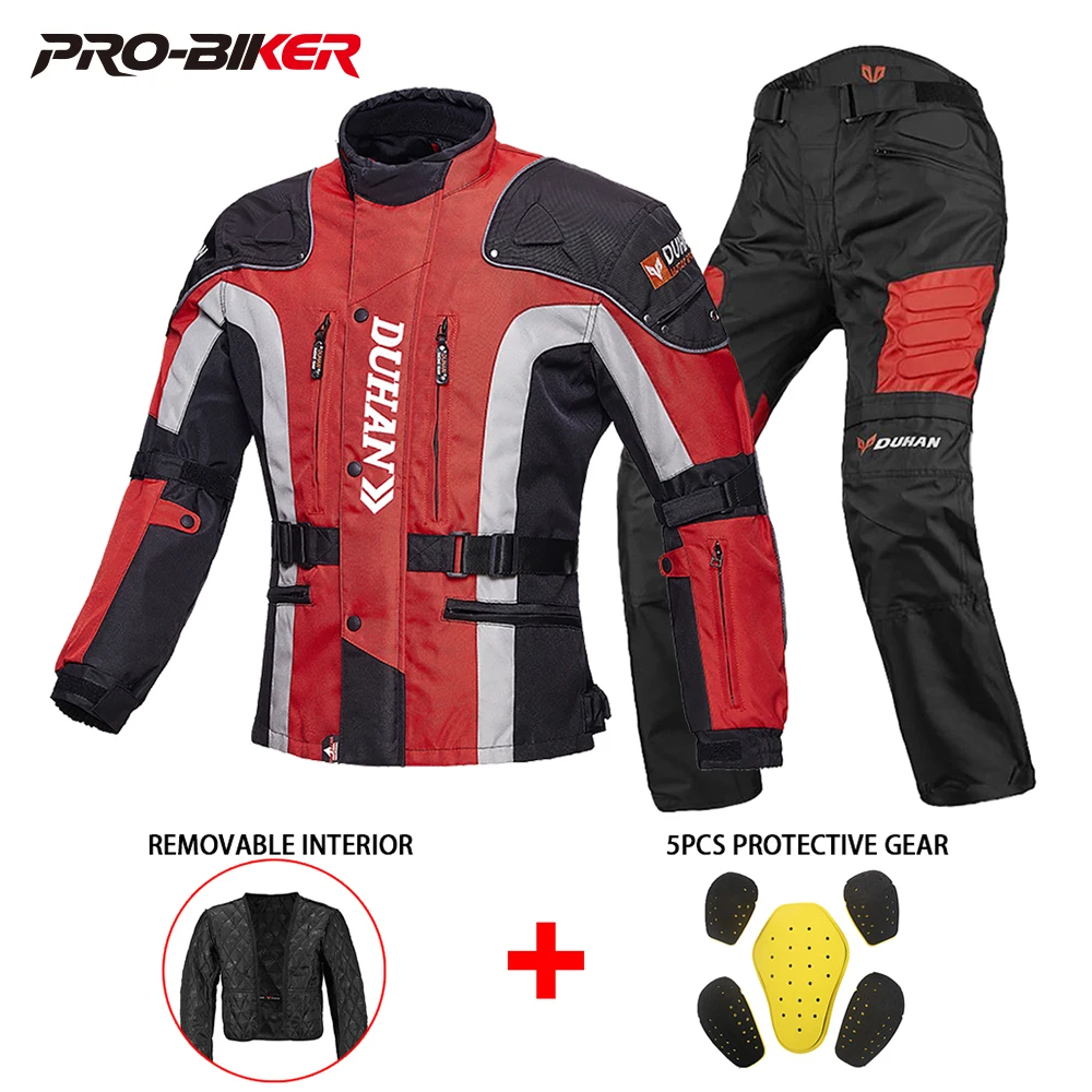 

Motorcycle Jacket Man Windproof Motorbike Racing Jacket Moto Riding Pants Built-in Protective Gear Motocross Clothing M-2XL