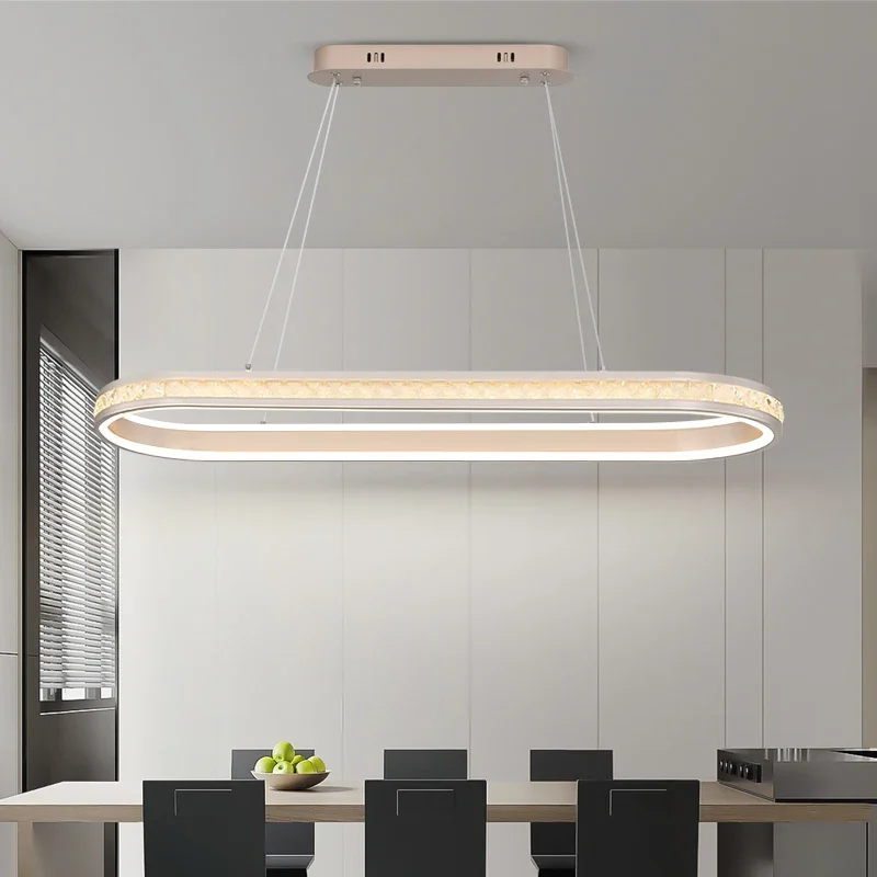 

Nordic Hollow Circular Ring Line Lusters Crystal Led Line Pendant Lamp for Living Dining Table Room Office Hanging Light Fixture