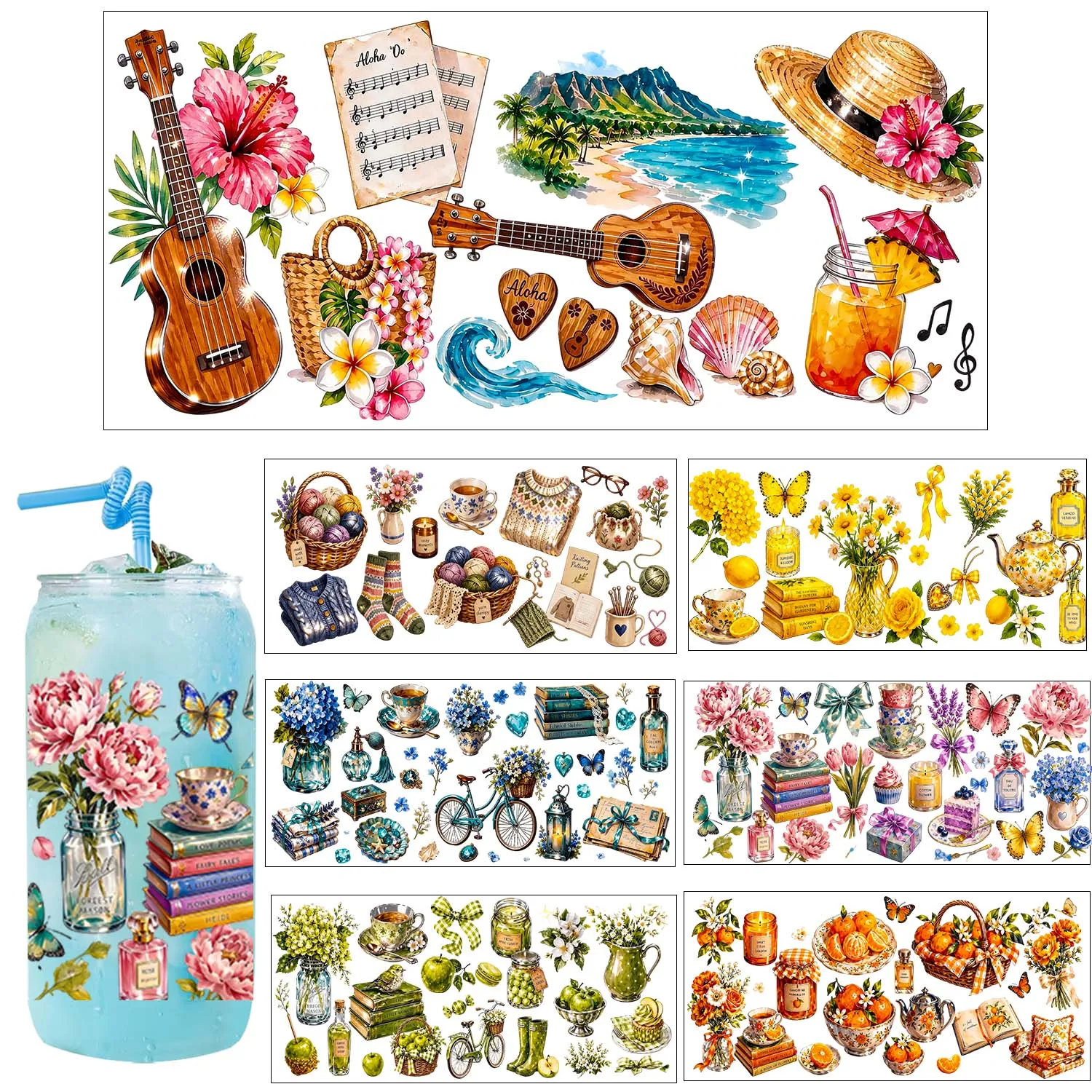 Country Style Vibe Rub On 1oz UV DTF Transfer Sticker Waterproof DIY Decals 3D Transfers UVDTF Sticker 16oz UV DTF Cup Wraps