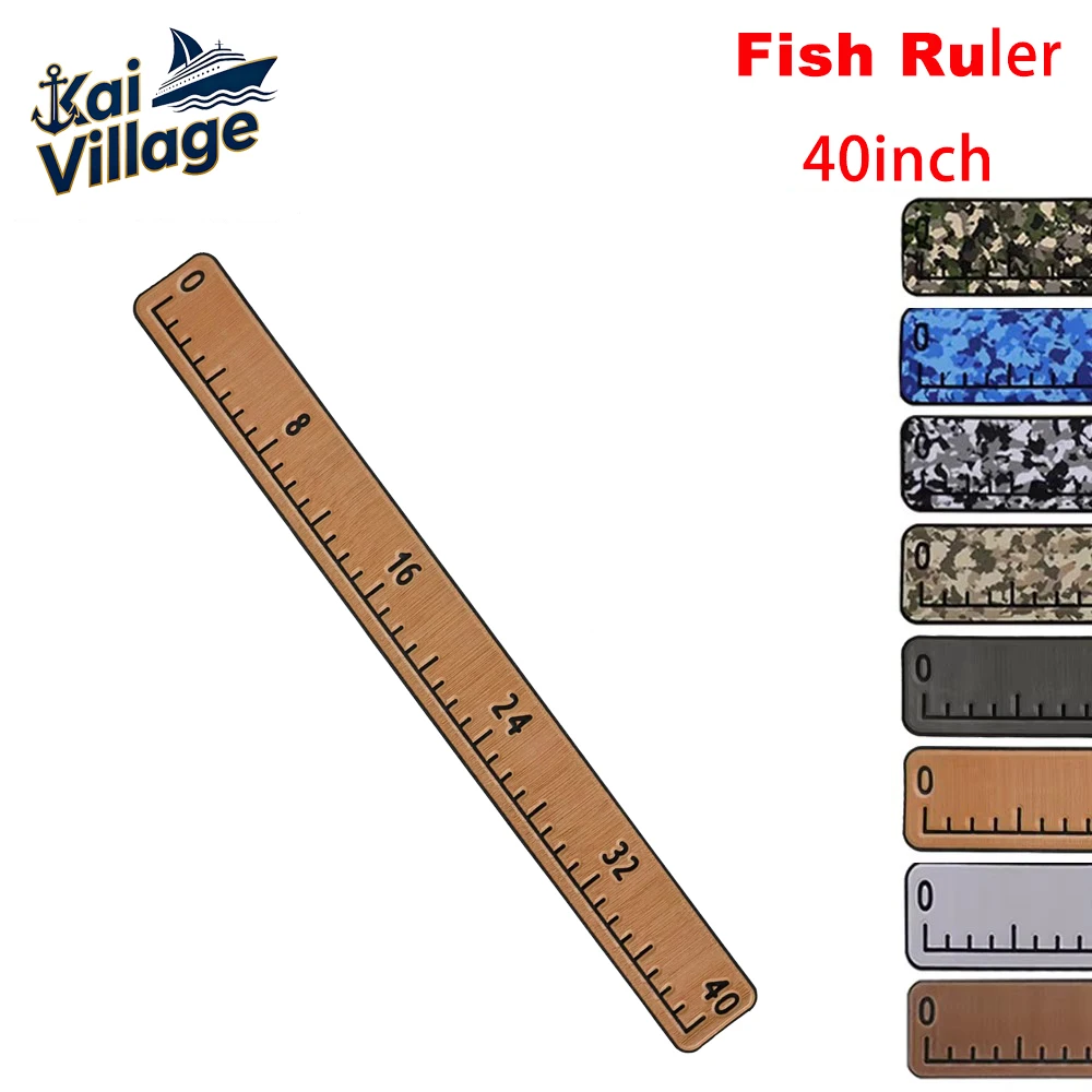 Waterproof EVA Foam Fish Ruler 40 Inch - Self-Adhesive Kayak Measuring Tool for Boat Fishing with High Visibility Markers, UV Re