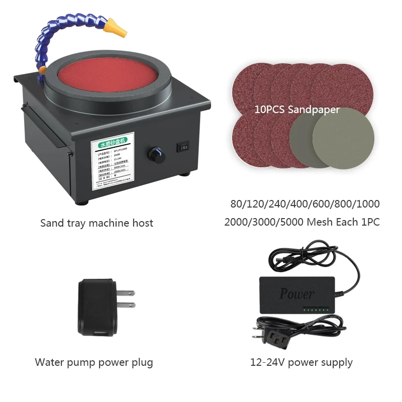 

350W All Metal Body Small Grinding Machine Dry and Wet Dual-use Knife Sharpener Household Electric Grinding Polishing 12V-24V