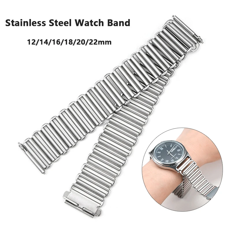 الفولاذ المقاوم للصدأ حزام 12 14 16 18 مللي متر 20 مللي متر 22 مللي متر العالمي الإفراج السريع حزام (استيك) ساعة ل كاسيو F-91W F-84/105/108/A158W/168 AE-1200 #1