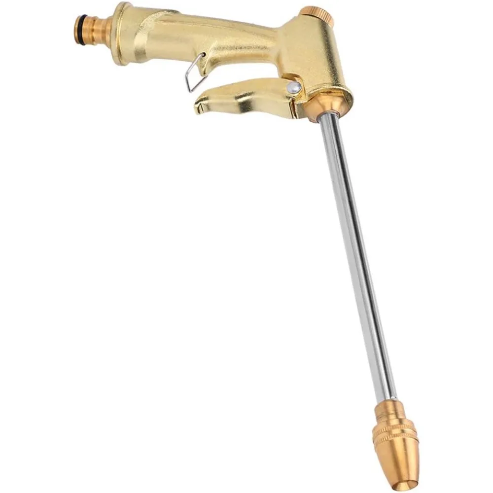 

Насадка для садового шланга высокого давления, регулируемый многоуровневый распылитель, латунный водяной пистолет с гальваническим покрытием для мойки автомобилей и полива растений