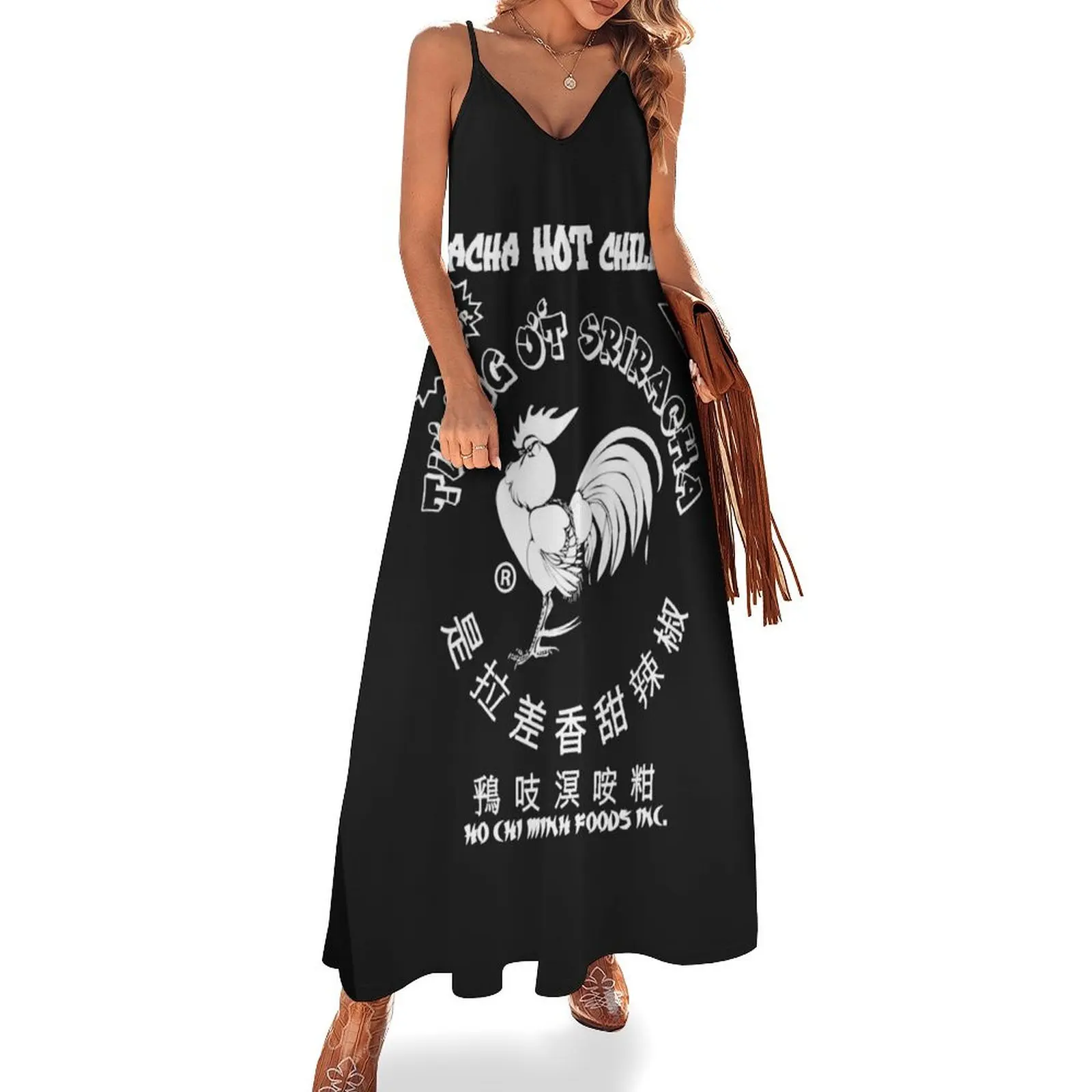 

Sriracha spicy rooster hot chili sauce Sleeveless Dress sensual sexy dress for women evening dress ladies