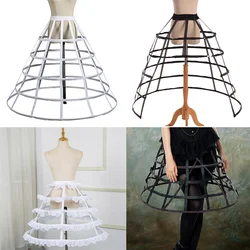 Mulheres lolita crinoline petticoat hoop saia gaiola de pássaro fishbone cosplay meninas underskirt para casamento vestido de noiva underskirt