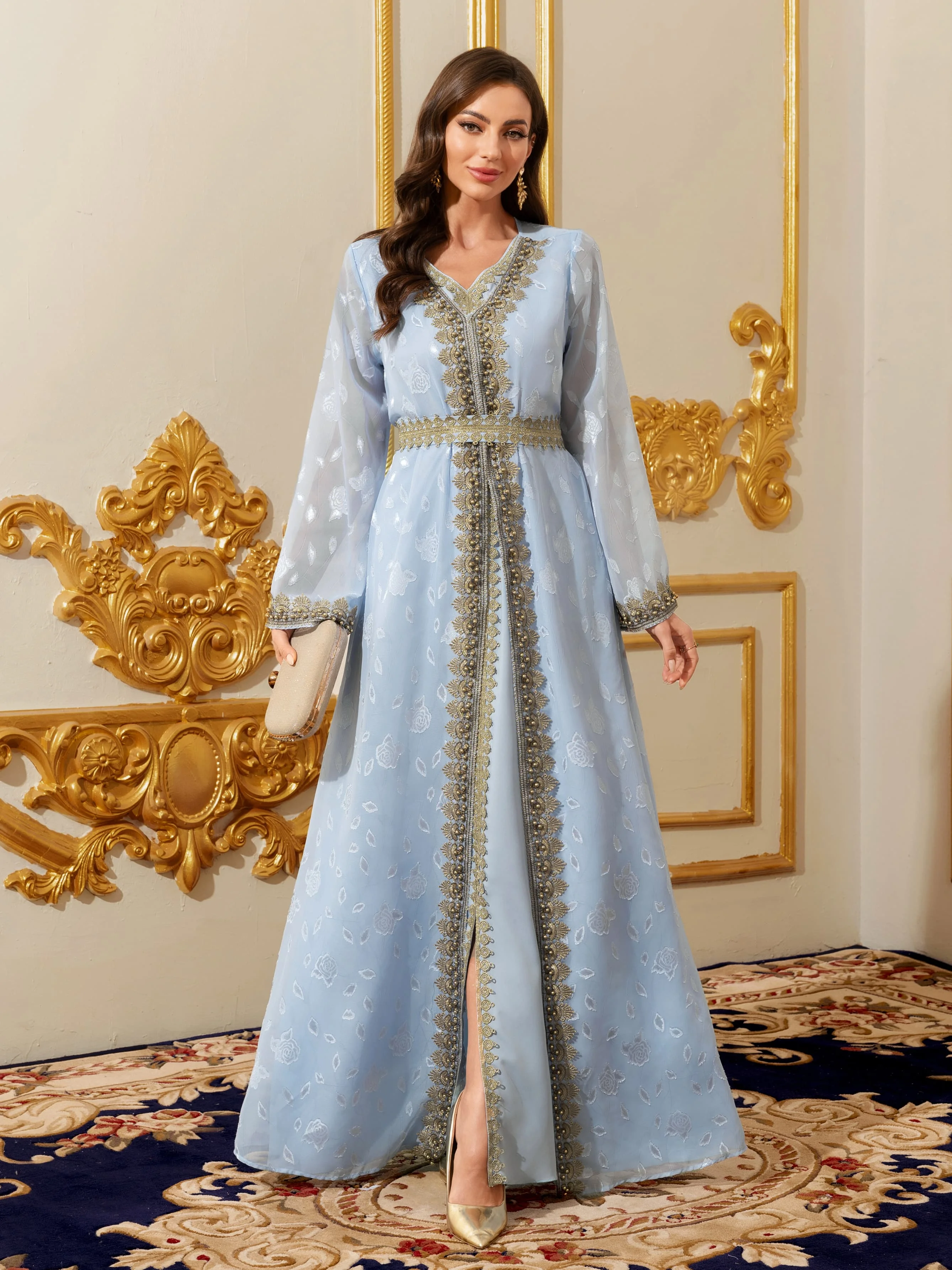 Abaya musulmano Abito maxi caftano floreale marocchino per donna Arabo islamico Dubai Robe Abbigliamento da preghiera Ramadan