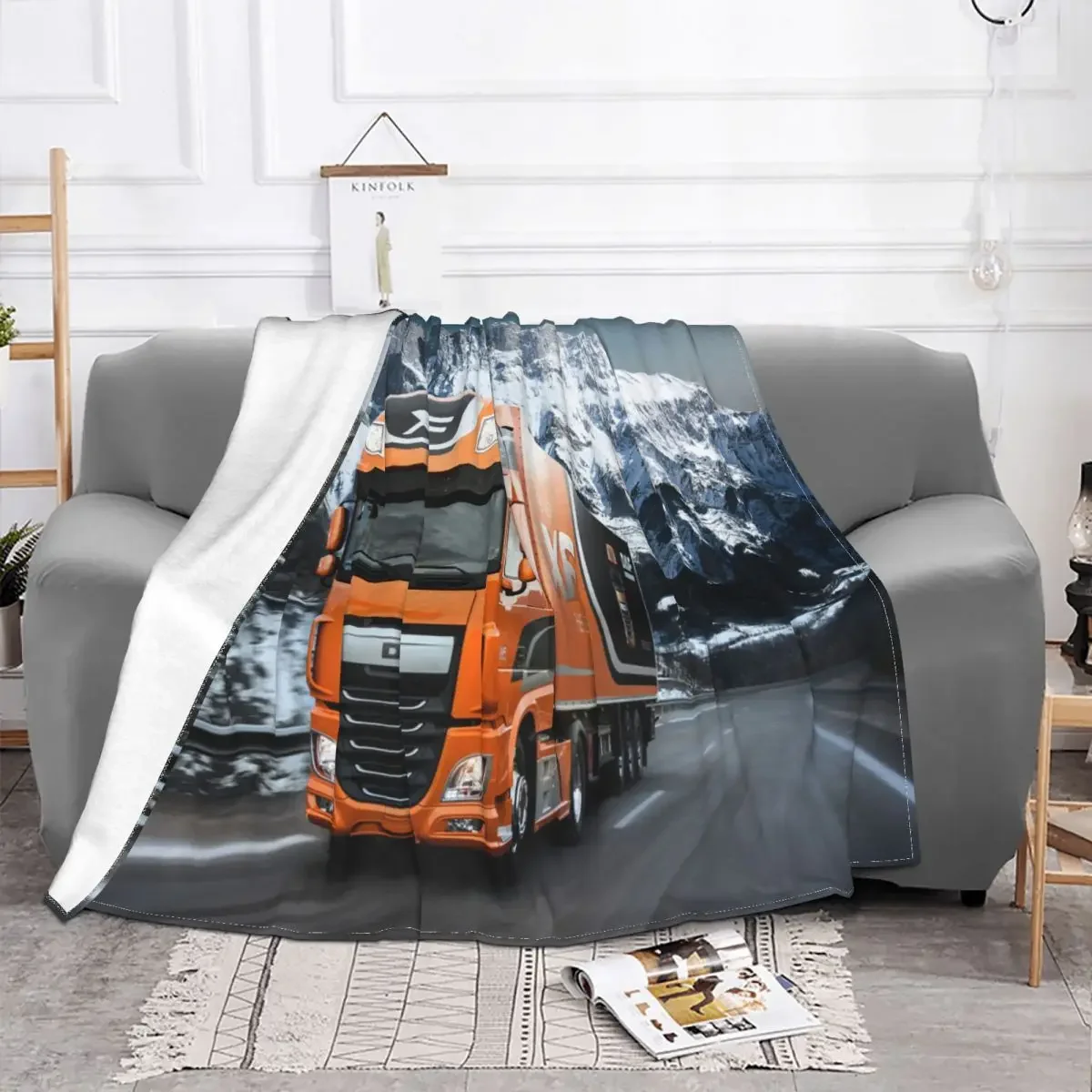 

3D Print Baby Blanket Daf XF Coral Fleece Plush Spring Autumn Gift Kid Throw Lightweight for Bed Bedroom Plush Thin Quilt