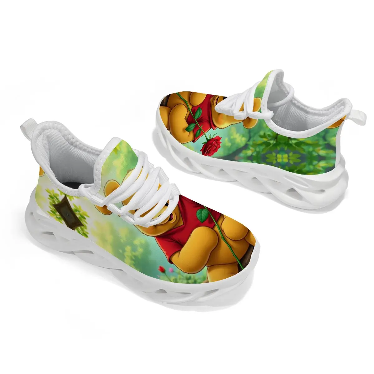 

Уличные кроссовки для бега, детская обувь серии Disney Winnie The Pooh, повседневные кроссовки для весенних девочек, нескользящие Sportschuhe Kinder