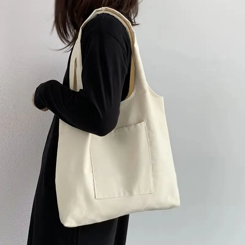 Women's Shopping Bags Canvas Bag New Casual Shoulder Bags Supermarket Grocery Handbags Tote School Bag