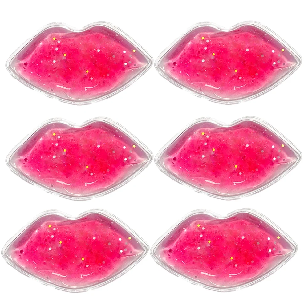 6 Packs Gel Lip Ice Pack Hot Cold Compress Lips Ice Packs Cooling Therapy Lip Gel Pack for Swelling Hot Compress Gel Mask