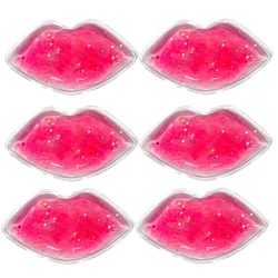 6 Packs Gel Lip Ice Pack Hot Cold Compress Lips Ice Packs Cooling Therapy Lip Gel Pack for Swelling Hot Compress Gel Mask