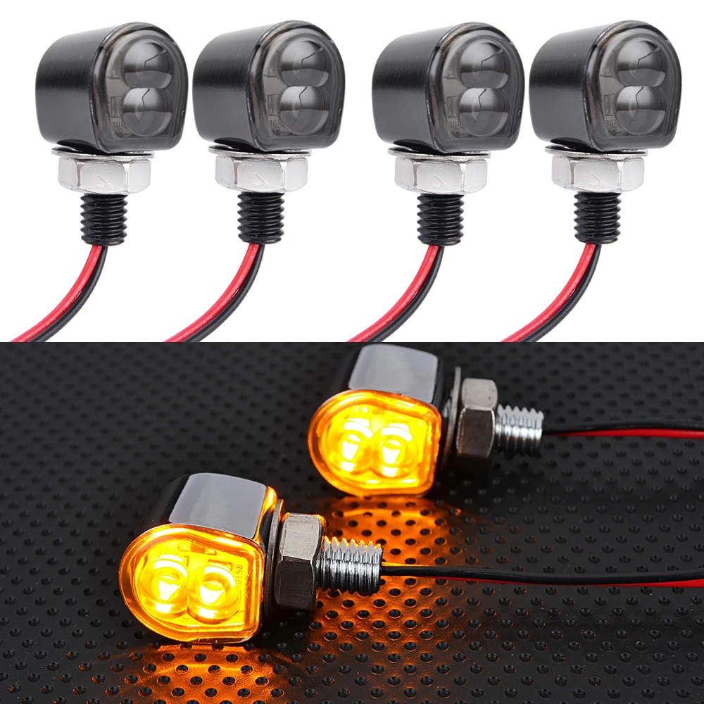 

Mini Motorcycle led Turn Signal Indicators Blinker Lights Amber flasher Signal lamp for Honda Yamaha Suzuki cafe racer Bobber