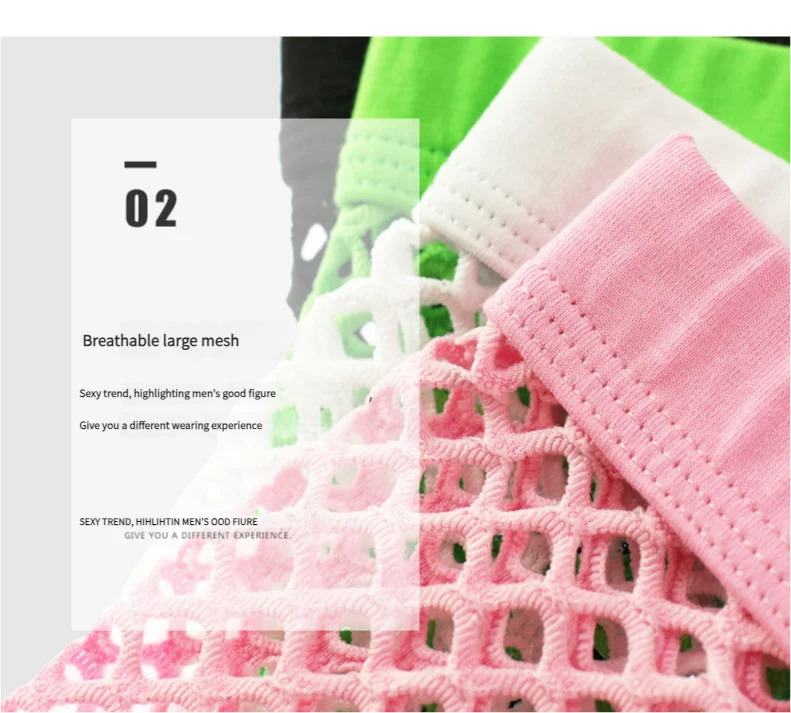 Mens Fishnet Underwear Japanese Large Mesh Sexy U Pouch Sheer Boxer Briefs Erotic Lingerie Breathable Comfortable Underpants