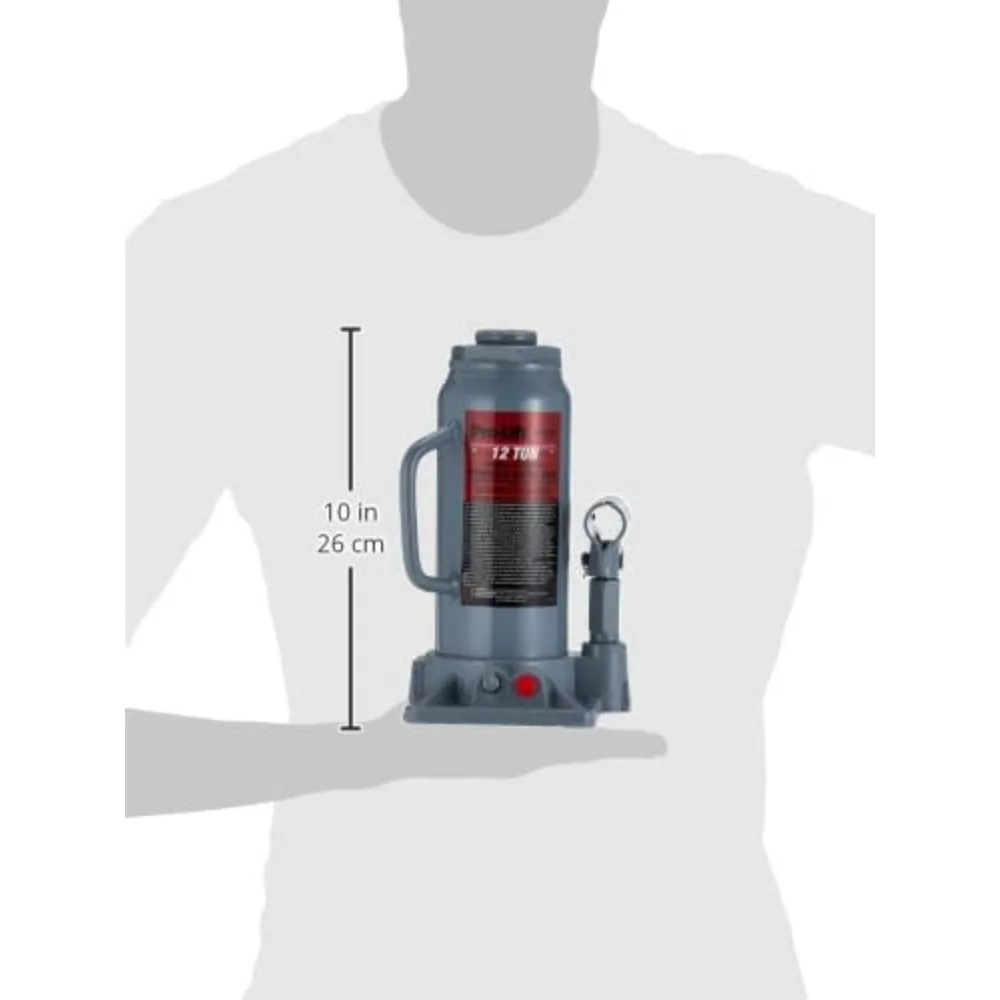 مقبس زجاجة هيدروليكي رمادي بسعة 12 طن من Pro-Lift Model B-012D