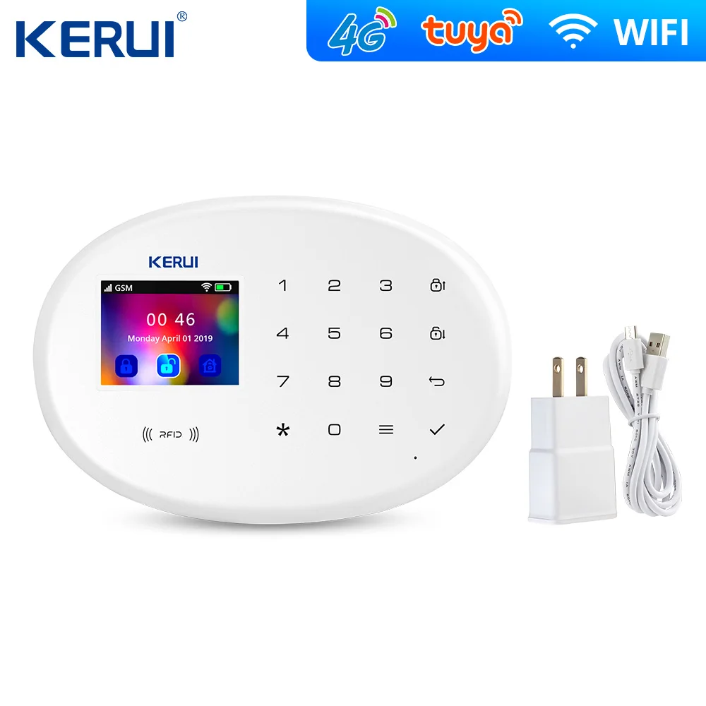 Latest 4G Tuya WiFi GSM  Home Security Alarm System Touch screen RFID card Alarm Kit Motion Detection Burglar Security